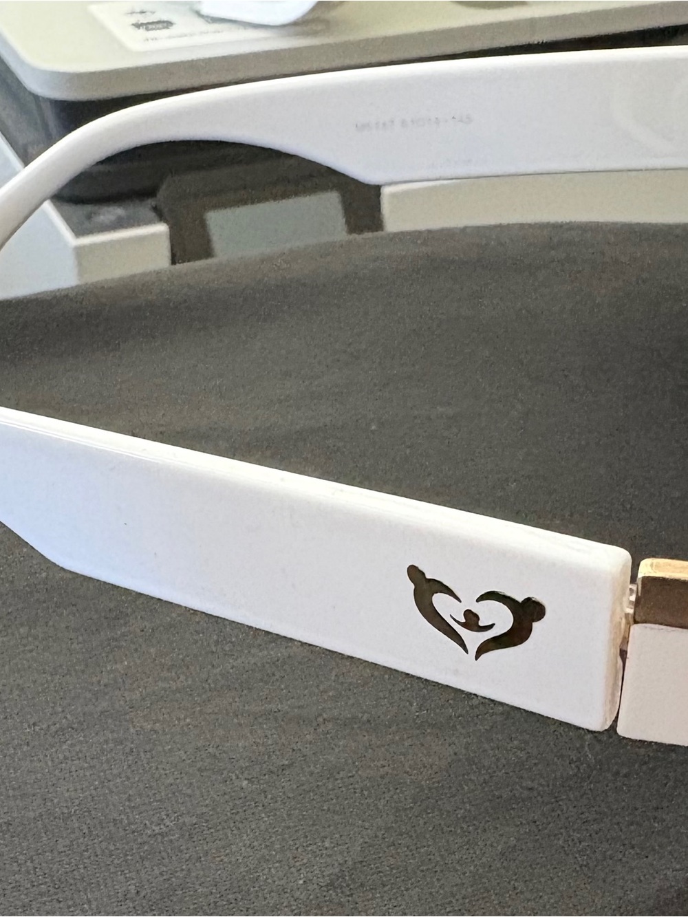 White Oversized Square Sunglasses with Black Lenses - Picture 3 of 5